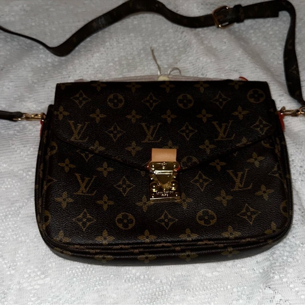 Designer Dark Brown Monogram Crossbody Bag